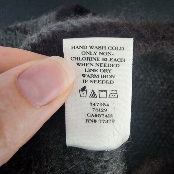 Ann Taylor Rabbit Hair Alpaca Wool Striped Crew Neck Sweater | Women's Medium - Picture 13 of 13